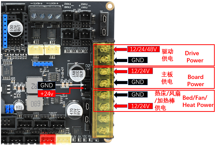 Fly-Super5Pro Power Input Connections